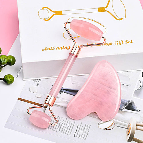 Double Head Jade Facial Roller and Gua Sha Massage Tool